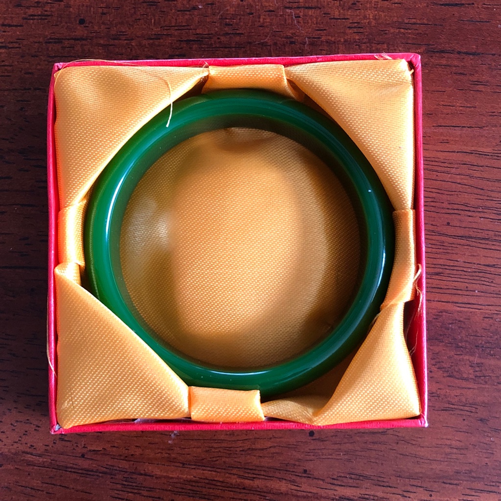Estate Green Jade Bangle Bracelet 79$